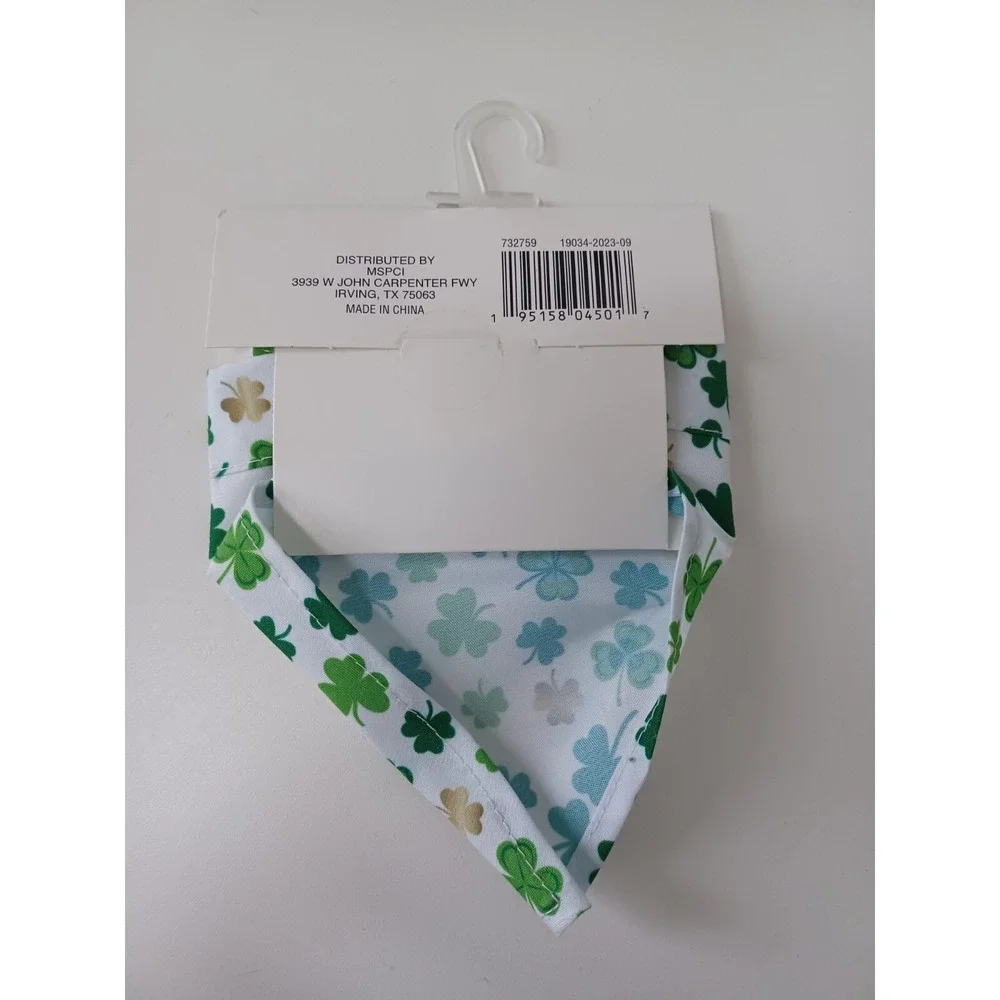 NEW St. Patrick's Day Small Pet Bandana Irish Shamrocks 17.75 in‎ X 5.25 in